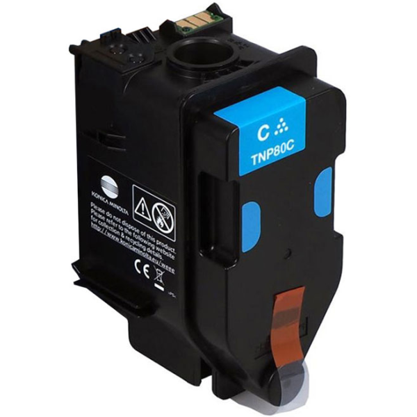 Toner Konica Minolta TNP80C, AAJW452, azúrová (cyan), alternatívny