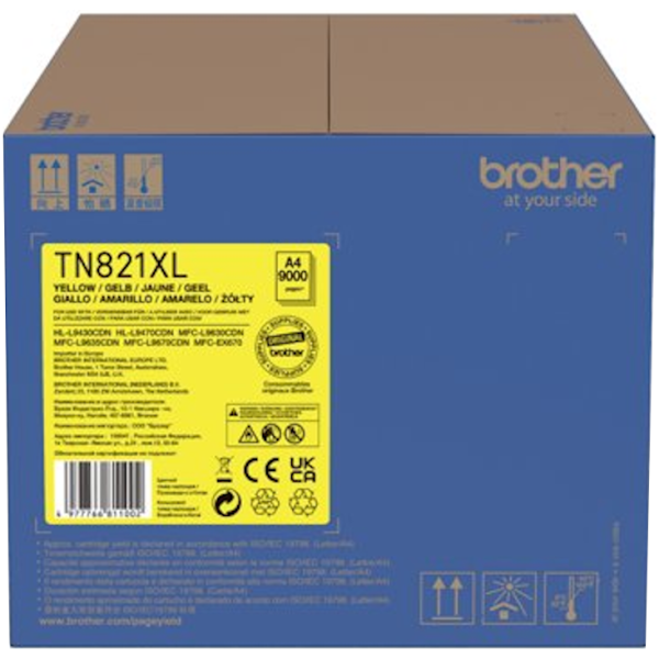 Toner Brother TN-821XL, TN821XL Y, žltá (yellow), originál