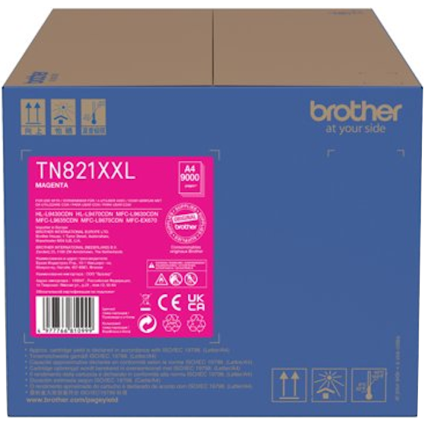 Toner Brother TN-821, TN821 XXL M, purpurová (magenta), originál