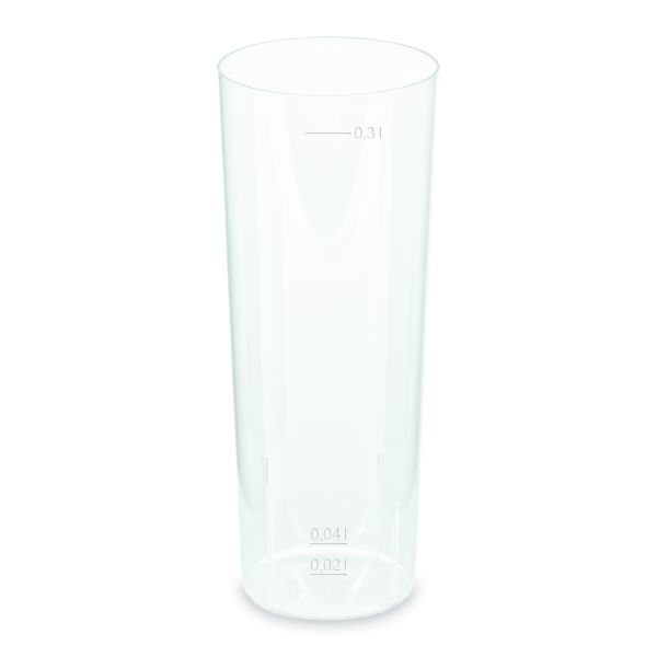 Pohár vratný (PP) opakovane použiteľný Longdrink Ø59mm 2cl/4cl/0,3L [10 ks]