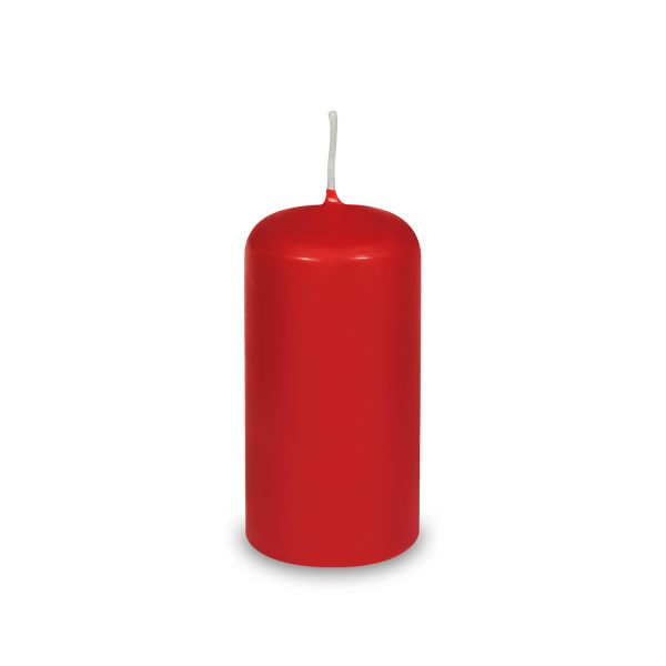 Sviečka valcová červená Ø50 x 100 mm 15h. [4 ks]