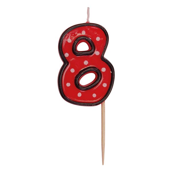 Číslová sviečka na špajdli "8" 50mm [1 ks]