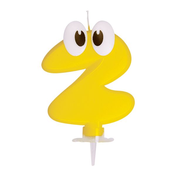 Číslová sviečka so stojančekom "2" 80mm [1 ks]