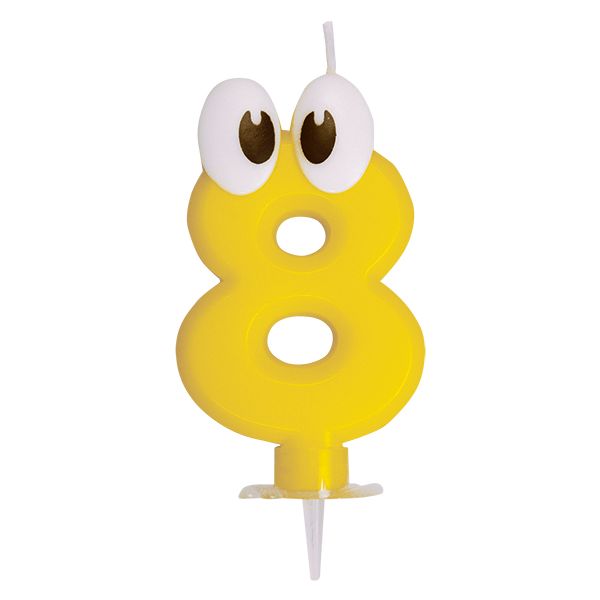 Číslová sviečka so stojančekom "8" 80mm [1 ks]