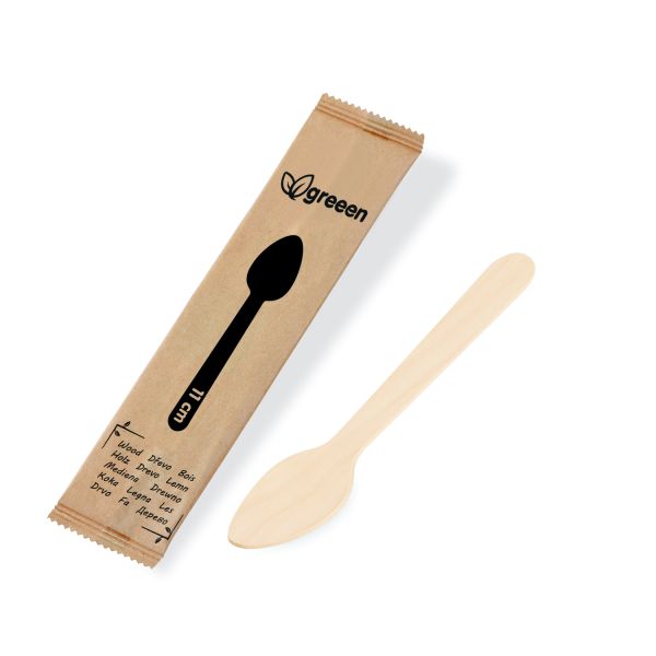Kávová lyžička (drevo FSC 100%) 11cm jednotlivo balená [100 ks]