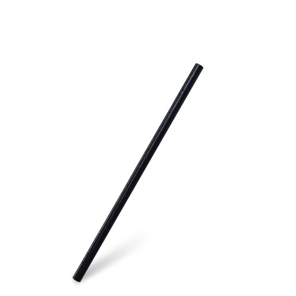 Slamka (bio-kompozit) opakovane použiteľná čierna `JUMBO` Ø8mm x 21cm [100 ks]