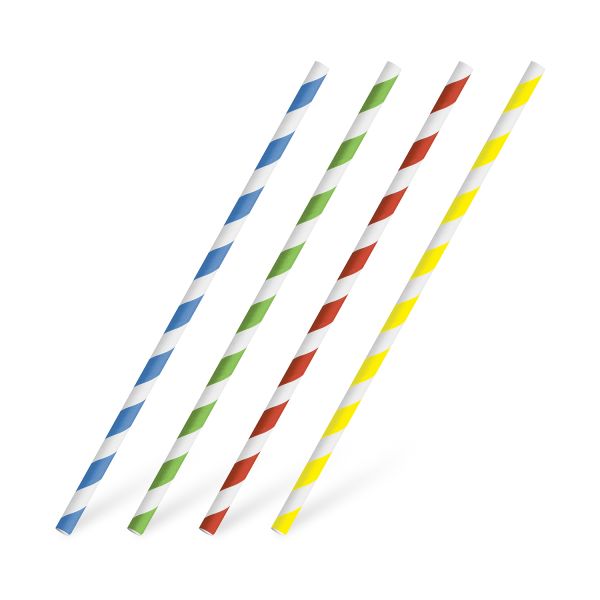 Slamka papierová Špirála farebný mix Ø6mm x 20cm [25 ks]
