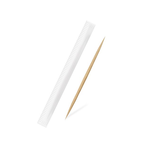 Špáradlo (drevo FSC 100%) Ø2 x 65 mm jednotlivo balené v papieri [1000 ks]