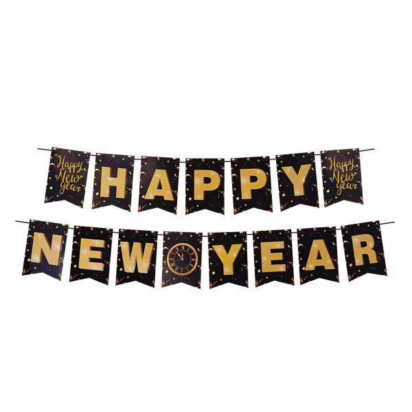 Papierová girlanda sada "HAPPY NEW YEAR" 16 x 20 cm písmená + 5m šnúrka [1 sada]