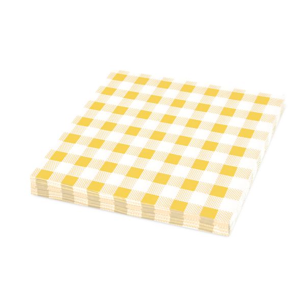 Obrúsok (PAP FSC Mix) 1vrstvý Karo žltý 33 x 33 cm [100 ks]