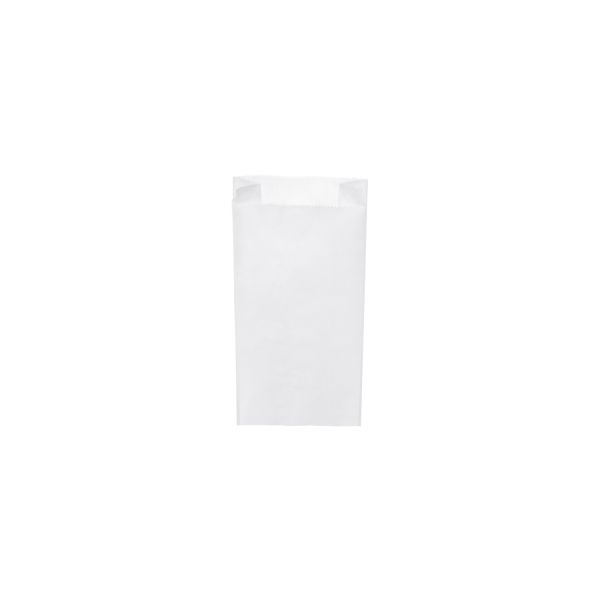 Papierové vrecko s bočným skladom biele 10+5 x 22 cm `0,5kg` [1000 ks]