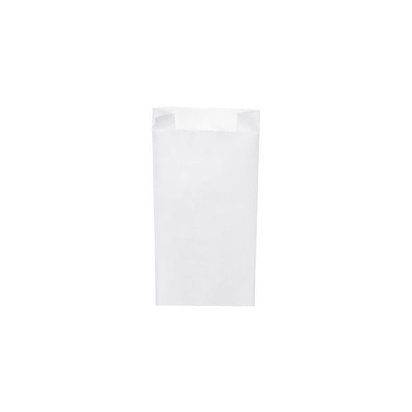 Papierové vrecko s bočným skladom biele 12+5 x 24 cm `1kg` [1000 ks]