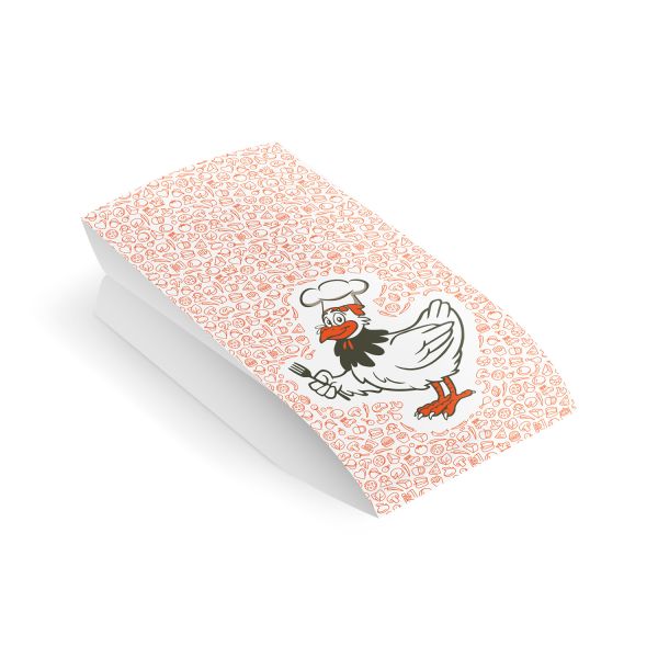 Papierové vrecko (PAP/PE) 2vrstvé nepremastiteľné na kurča 13+8 x 28 cm `1/1` [100 ks]