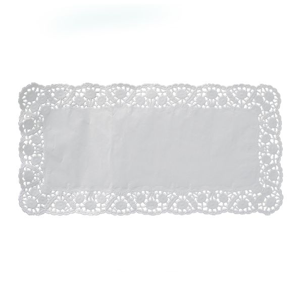 Dekoračná krajka (PAP) hranatá biela 40 x 30 cm [100 ks]