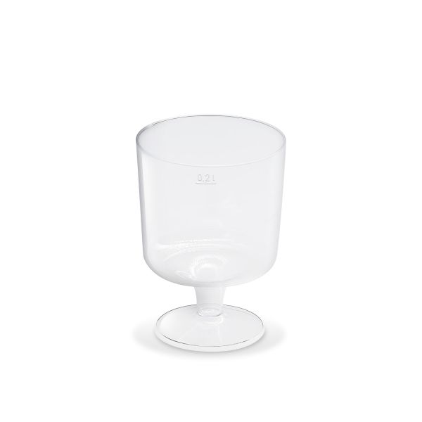 Pohár kryštál (PS) na stopke Ø72mm 0,2L [10 ks]