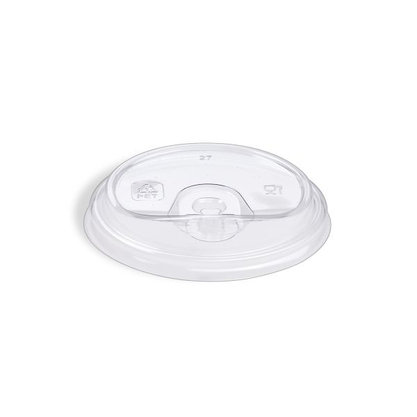 Viečko s otvorom na pitie (rPET) priehľadné pre pohár Ø90mm [100 ks]