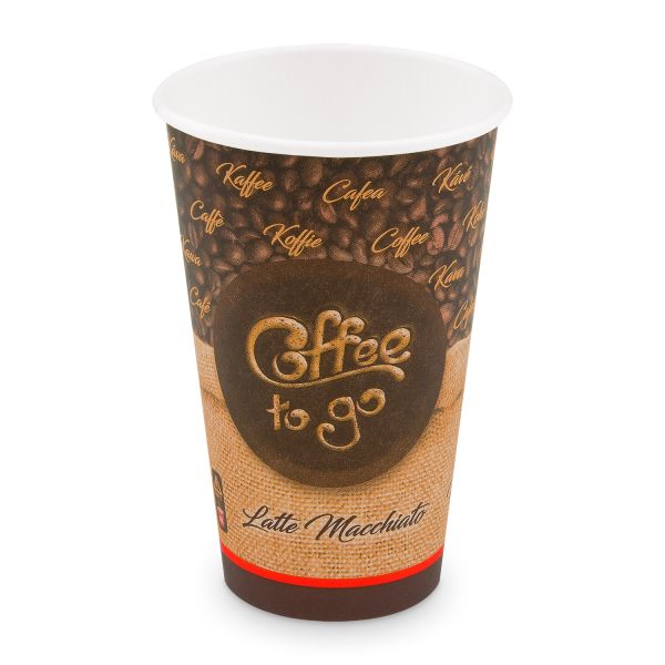 Papierový pohár (PAP/PE) "Coffee to go" Ø90mm 510ml `0,4L/16oz/XL` [50 ks]