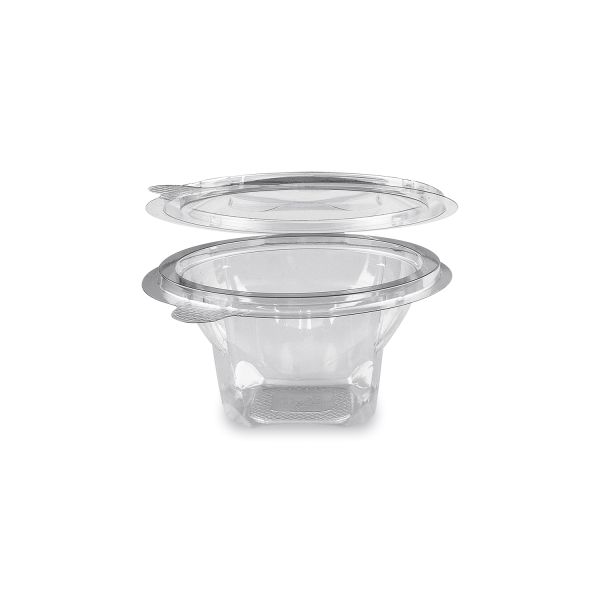 Miska (rPET) s viečkom okrúhla priehľadná 250ml [50 ks]