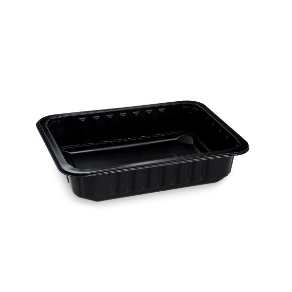 Menu misa (PP) nedelená čierna 227 x 178 x 50 mm 1400ml [4 x 80 ks]