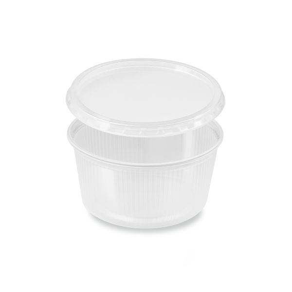 Miska (PP) okrúhla priehľadná 250ml + viečko [5 x 50 sád]