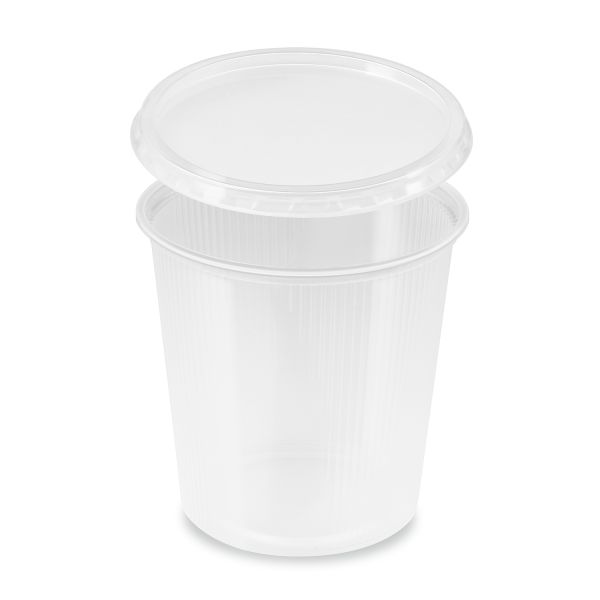 Miska (PP) okrúhla priehľadná 500ml + viečko [5 x 50 sád]