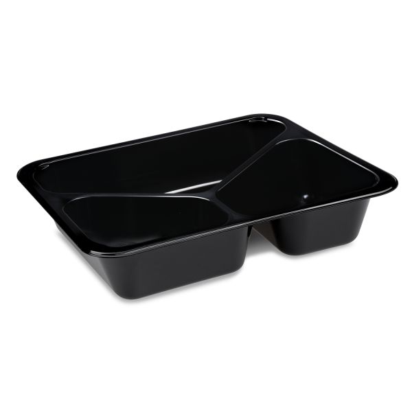 Menu misa (PP) Foodyboxx extra-pevná 3dielná čierna 227 x 178 x 49 mm [50 ks]