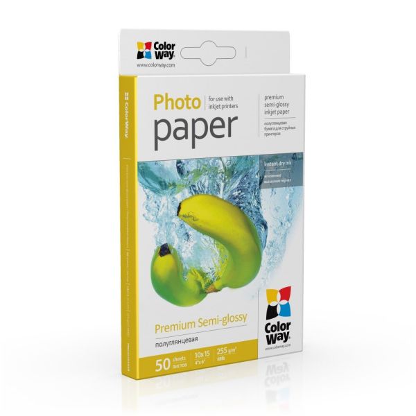 Fotopapier ColorWay Premium Super Pololesklý Mikroporézny 255g/m²,50ks,10x15 (PNG2550504R)