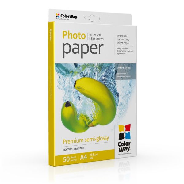 Fotopapier ColorWay Premium Super Pololesklý Mikroporézny 255g/m²,50ks,A4 (PNG255050A4)