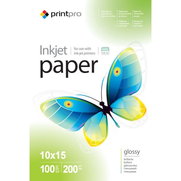 Fotopapier PrintPro Vysoko lesklý 200g/m²,100ks,10x15 (PGE2001004R)