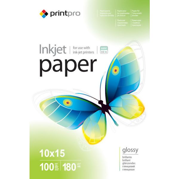 Fotopapier PrintPro Vysoko lesklý 180g/m²,100ks,10x15 (PGE1801004R)