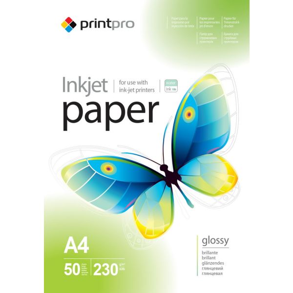 Fotopapier PrintPro Vysoko lesklý 230g/m²,50ks,A4 (PGE230050A4)