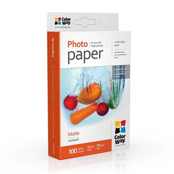 Fotopapier ColorWay Matný 190g/m²,100ks,10×15 (PM1901004R)