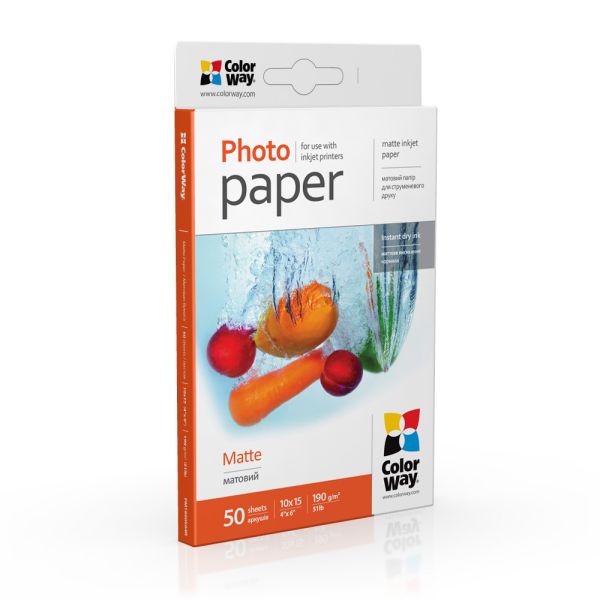 Fotopapier ColorWay Matný 190g/m²,50ks,10×15 (PM1900504R)