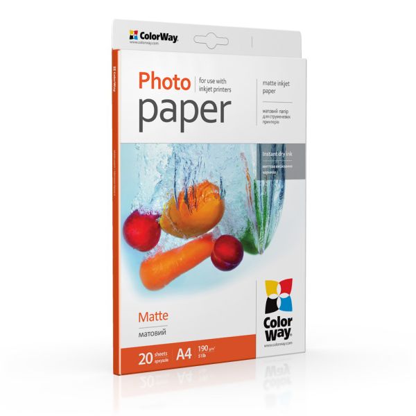 Fotopapier ColorWay Matný 190g/m²,20ks,A4 (PM190020A4)