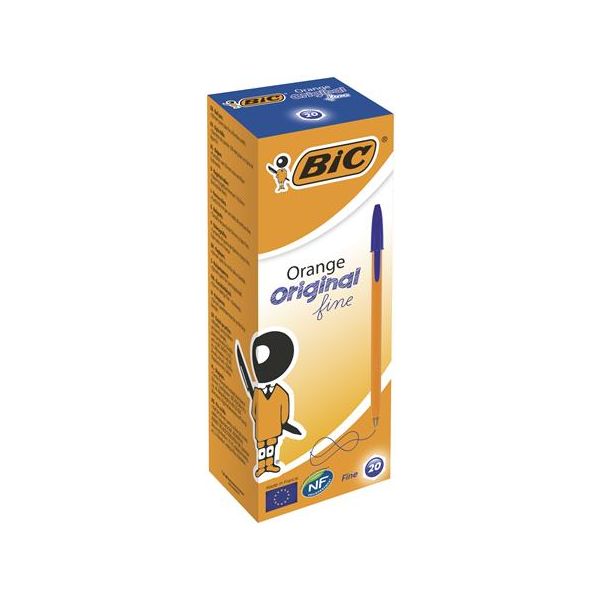 Guľôčkové pero, 0,3 mm, s vrchnákom, BIC "Orange Original Fine", modré