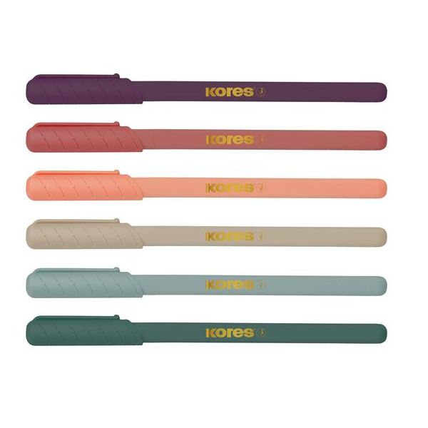 Guľôčkové pero, 1,0 mm, s vrchnákom, trojhranné, KORES "KOR-M Vintage", modrá