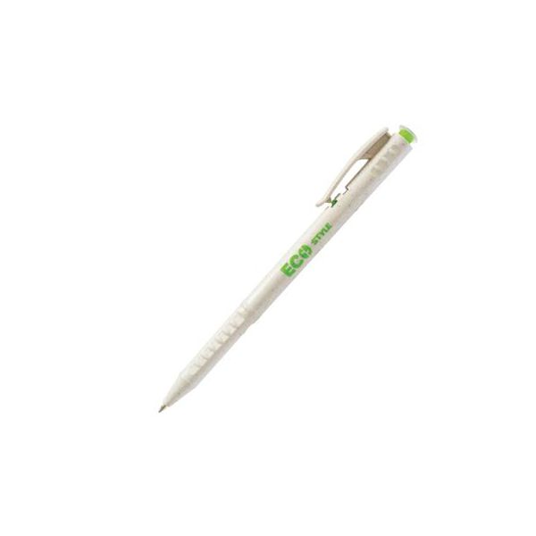 Guľôčkové pero, 0,25 mm, stláčací mechanizmus, FLEXOFFICE "FO-09 Eco Style", modrá