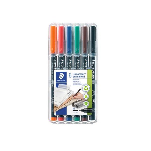 Permanentný popisovač, sada, 0,8-1 mm, STAEDTLER "317", 6 rôznych farieb