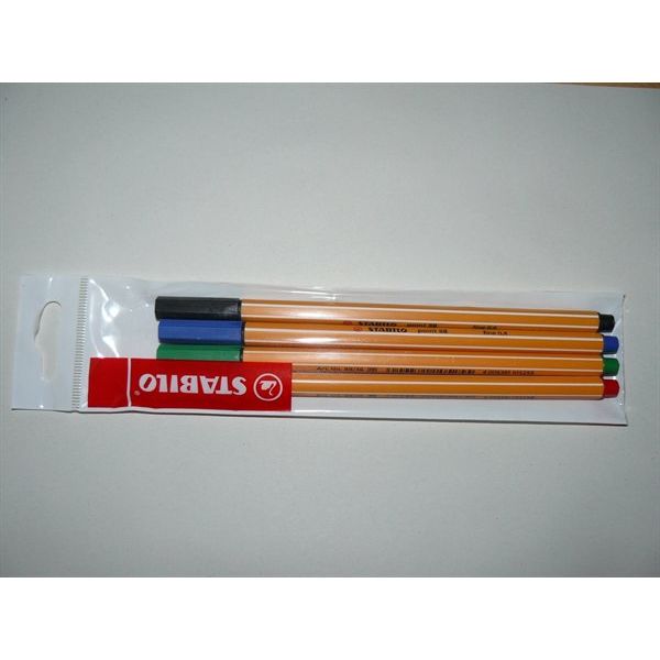 Liner, sada, 0,4 mm, STABILO "Point 88", 4 rôzne farby