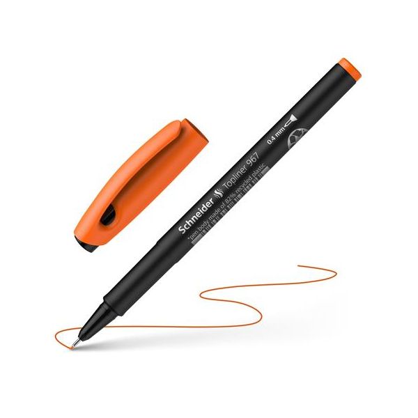 Liner, 0,4 mm, SCHNEIDER "Topliner 967", oranžový