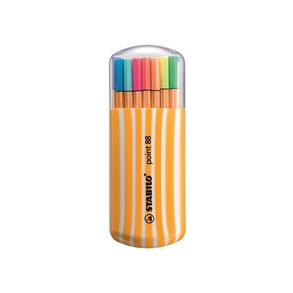 Liner, sada, 0,4 mm, STABILO "Point 88 Zebrui", 15+5 rôznych farieb