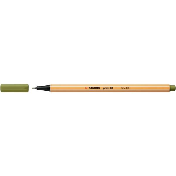 Liner, 0,4 mm, STABILO "Point 88", bahenná zelená