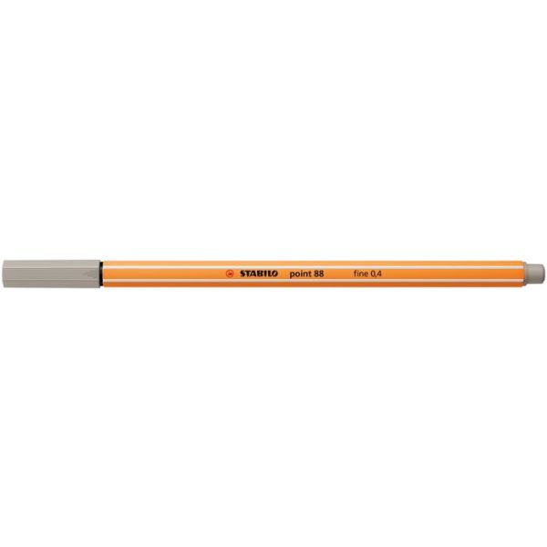 Liner, 0,4 mm, STABILO "Point 88", teplý sivý