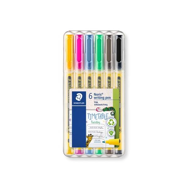 Liner, sada, 0,6 mm,  STAEDTLER "Noris® 307", 6 rôznych farieb