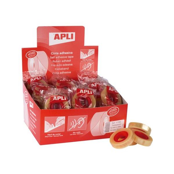 Lepiaca páska, 12 mm x 33 m, APLI "Transparent", priehľadná