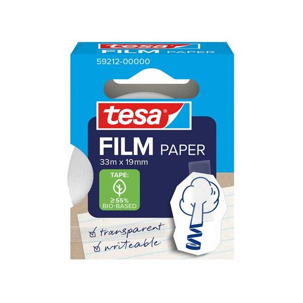 Lepiaca páska, popisovateľná, papier, 19 mm x 33 m, TESA "Tesafilm",  priehľadná