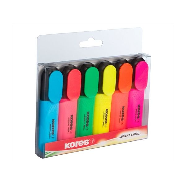 Zvýrazňovač, 0,5 - 5 mm, KORES, 6 rôznych farieb
