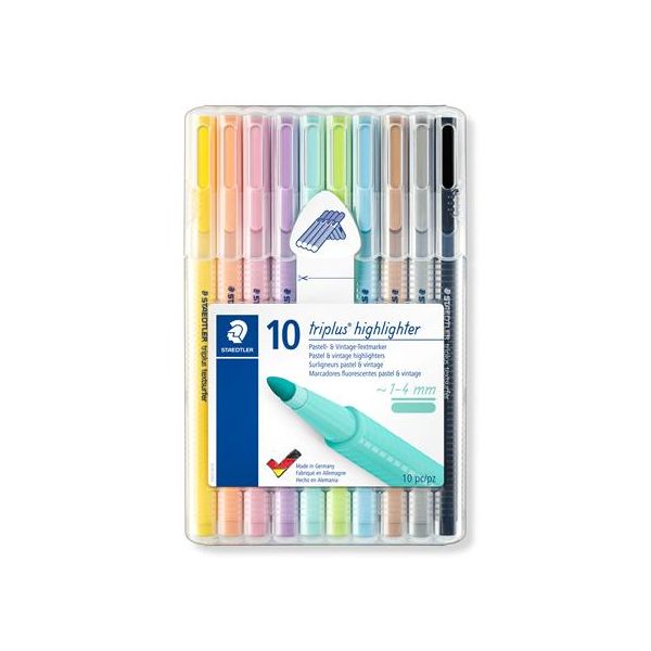 Zvýrazňovač, sada, 1-4 mm, STAEDTLER "362 C", 10 rôznych farieb