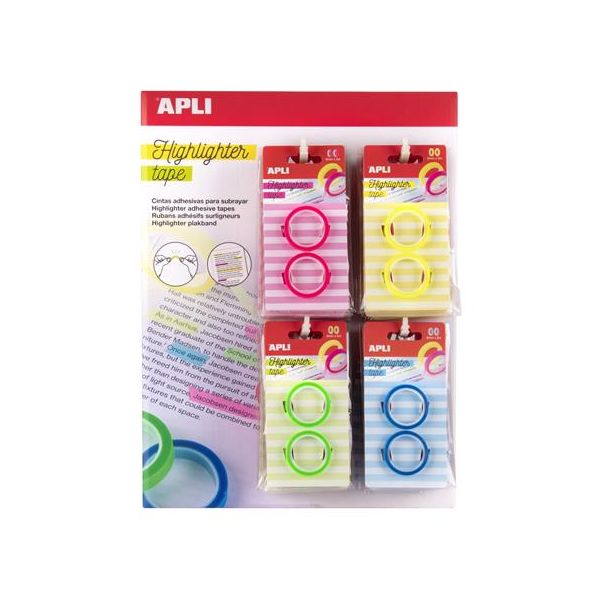 Pásky na zvýraznenie textu, displej, 32 ks, APLI, rôzne farby