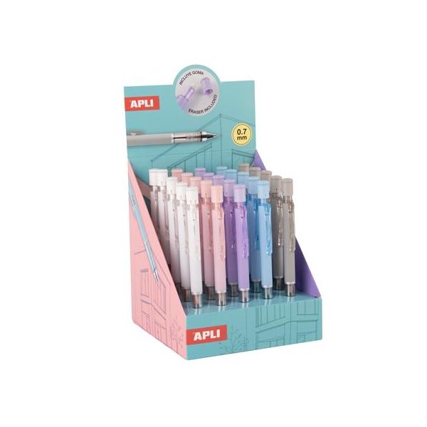 Mikroceruzka, 0,7 mm, so strúhadlom, APLI, v rôznych farbách, 25 ks